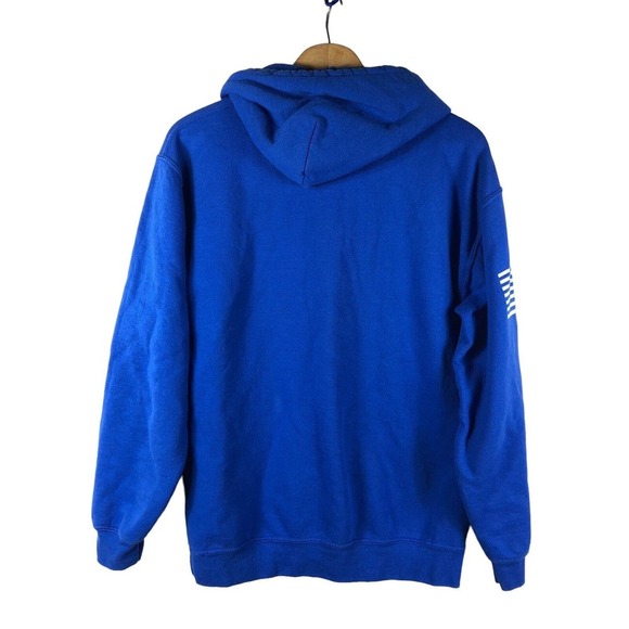Washington Adams '89 Sweatshirt Hoodie Medium President Campaign Look Blue - Picture 6 of 6